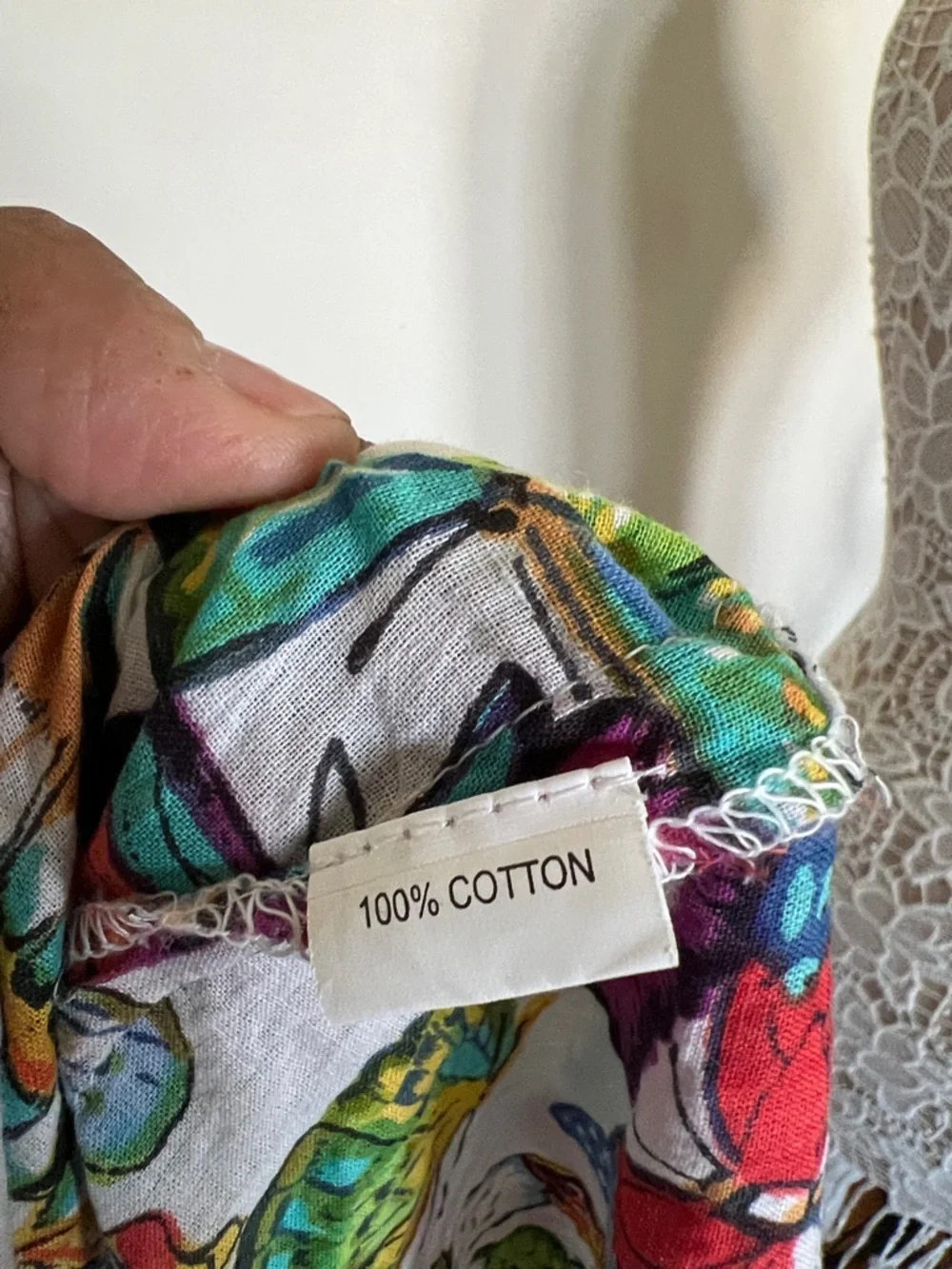 Colori di Mare White Button-Front Tunic with Butterfly Accent - Picture 11 of 12